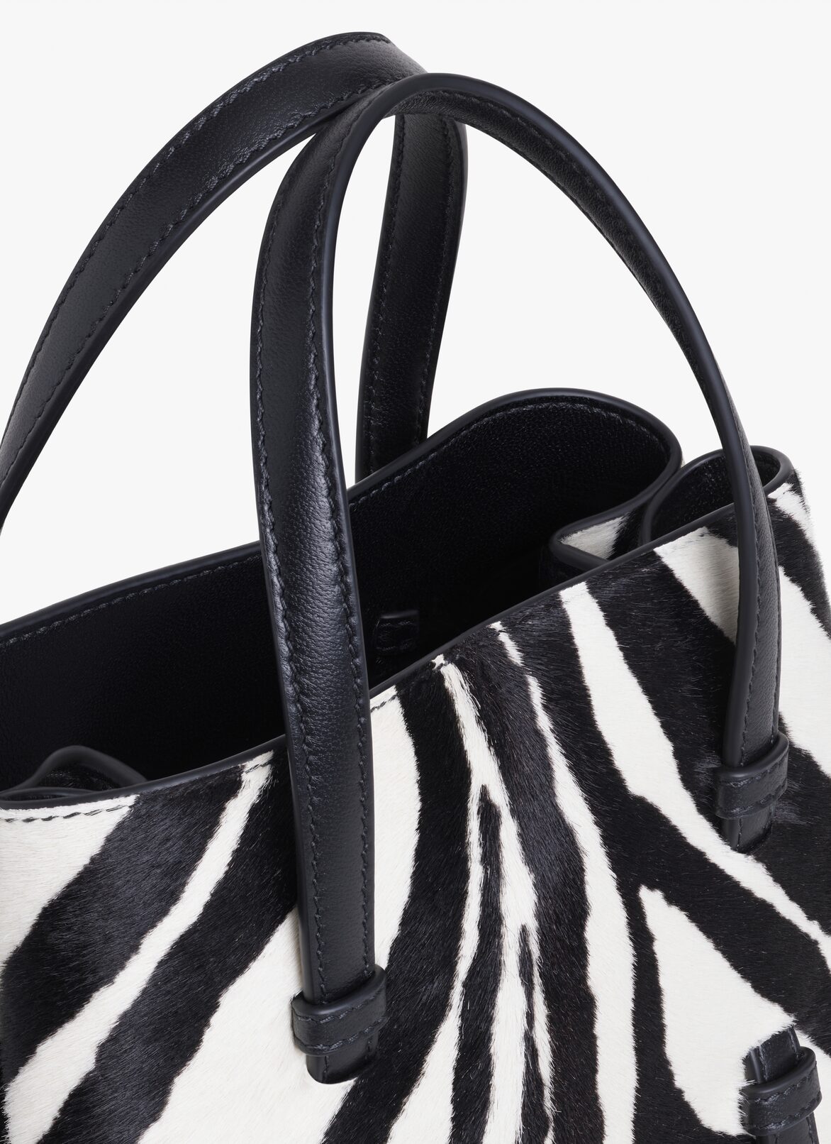 MINA 20 BAG IN ZEBRA PRINT ON HAIRY CALFSKIN ALAÏA BLACK MINA 20 BAG IN ZEBRA PRINT ON HAIRY CALFSKIN